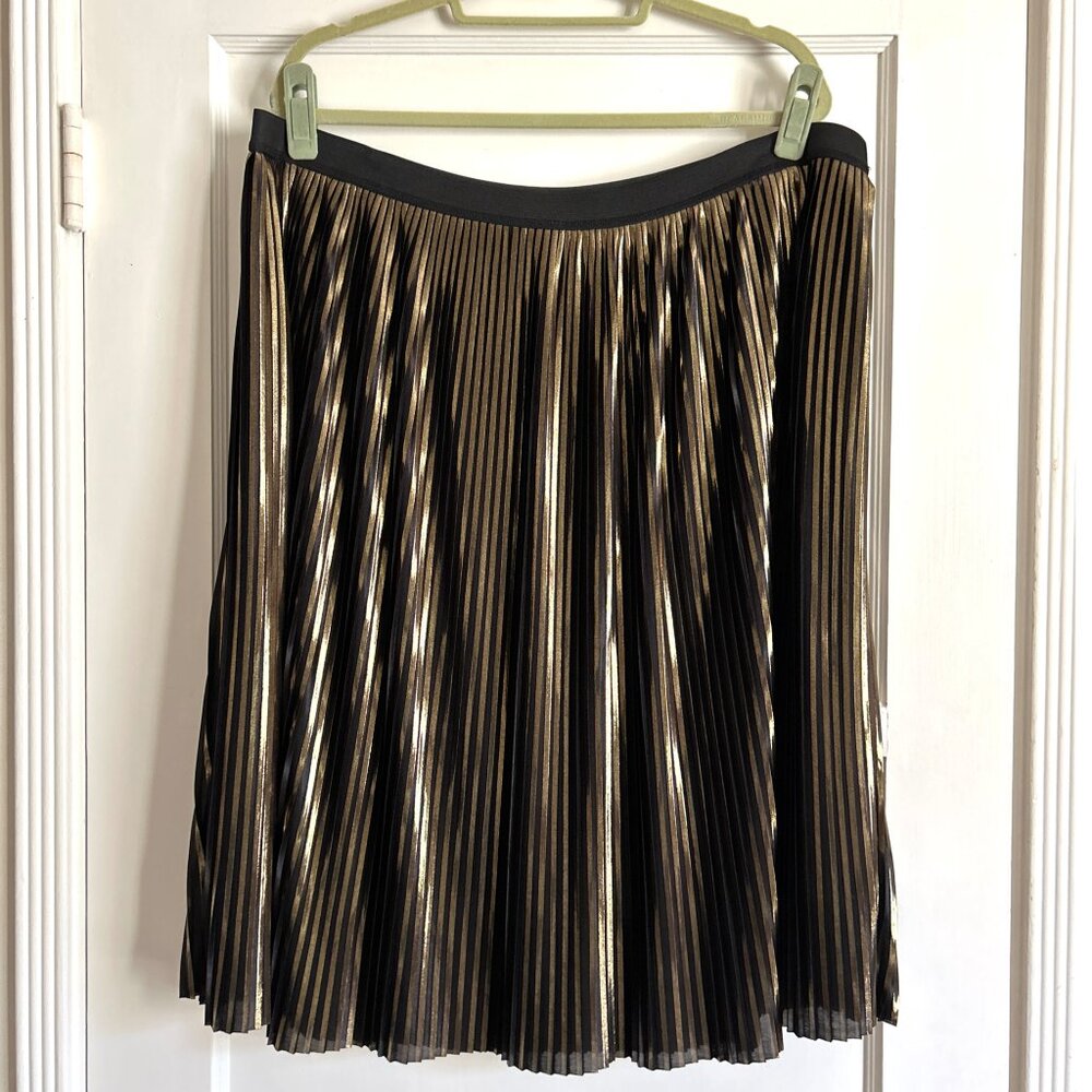 Gold & Black Pleated Party Skirt